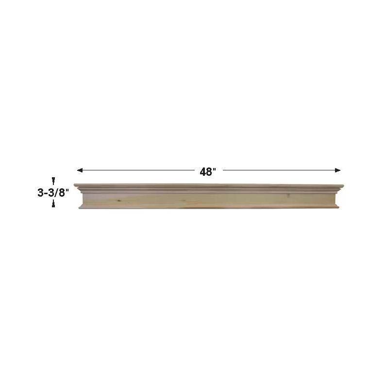 EVERMARK Expressions 4 ft. Classic Poplar Stain Grade Wood Shelf Mantel CLSCP-48MTL