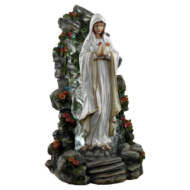 Design Toscano Blessed Virgin Mary Illuminated Garden Grotto Sculpture Multicolored