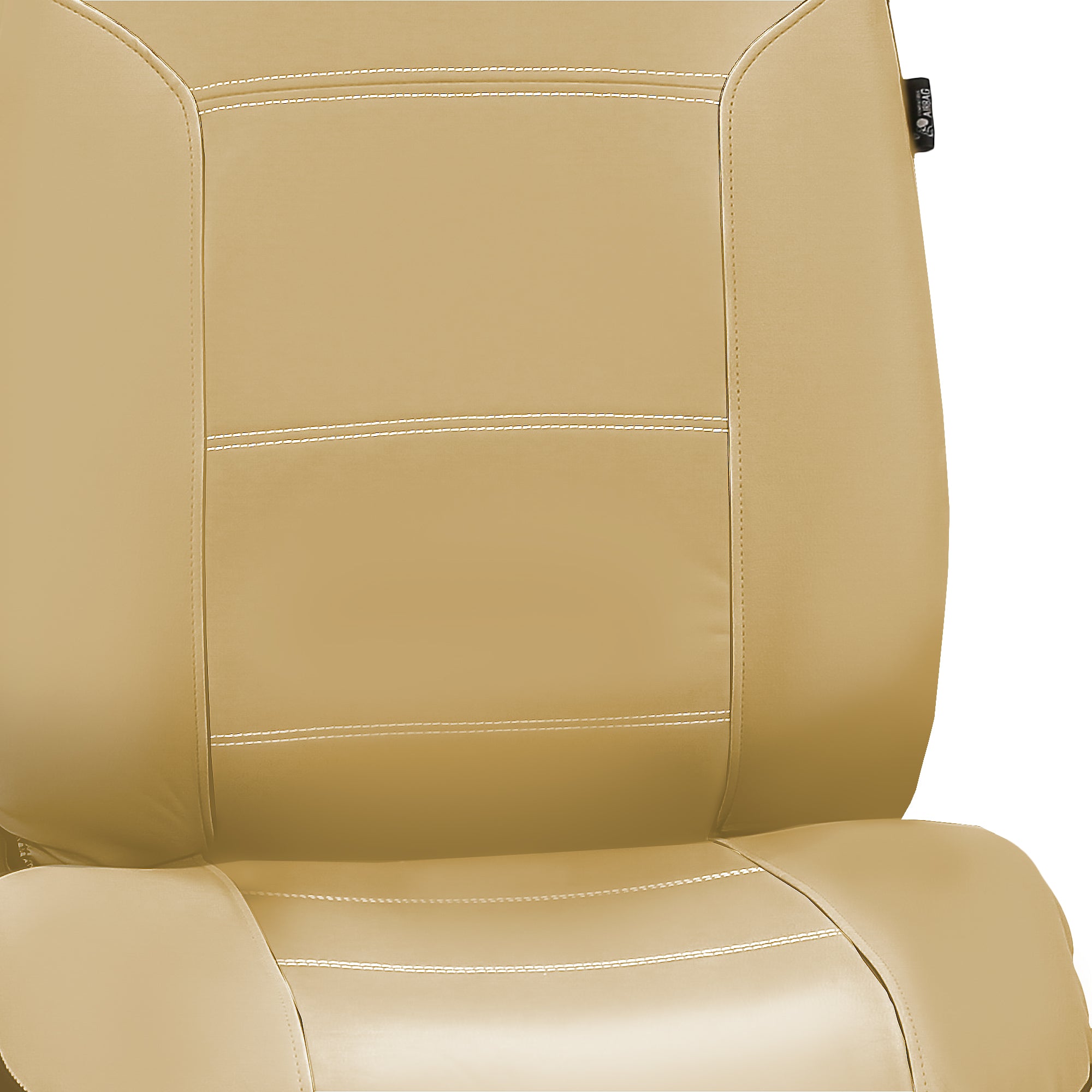 FH Group Highback Seat Royal Leather Seat Covers for Sedan， SUV， Van， Truck， Two Highback Buckets， Beige