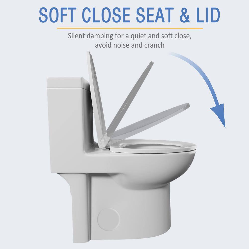 INSTER 1-piece 1.11.6 GPF Dual Flush Elongated Toilet in White Seat Included HDDZYNTL0003