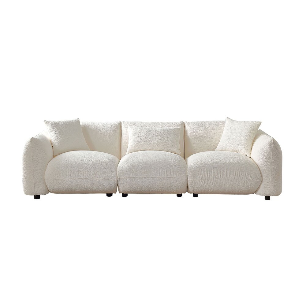 Modern Comfy Cloud Couch 3 Seater Sofa  Living Room Long Sofa with Piilow