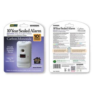 Universal Security Instruments 10-Year Sealed Battery Operated Carbon Monoxide Detector with Display Screen Microprocessor Intelligence MCD305SB