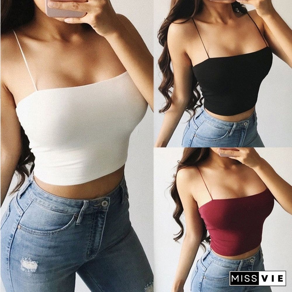 Women Summer Casual Tank Vest Blouse Sleeveless Crop Tops T-Shirt