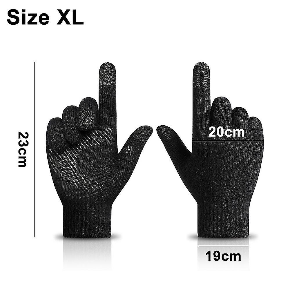 Winter Gloves For Men Women， Cold Weather Warm Touchscreen Glove - Elastic Cuff - Knit Stretchy