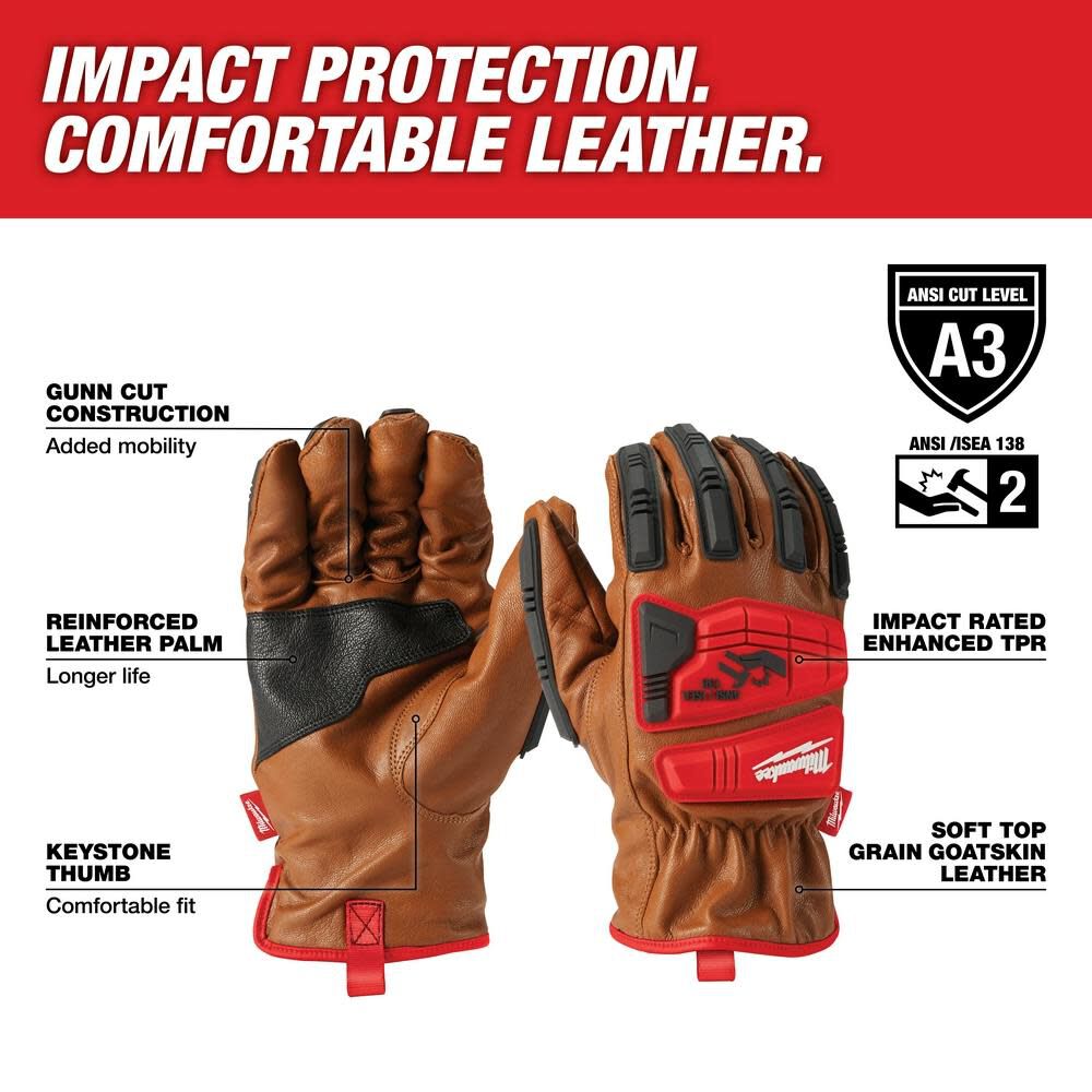 MW Impact Cut Level 3 Gloves Goatskin Leather 48-22-8770M910 from MW