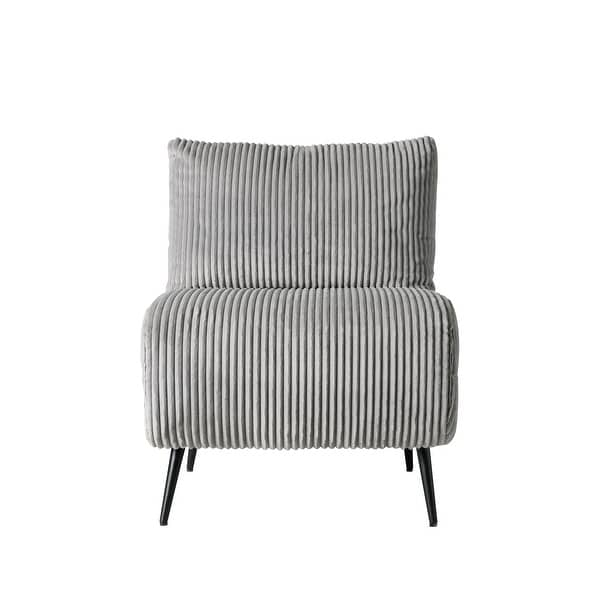 Nora by Ovis Fog Gray Armless Corduroy Accent Chair