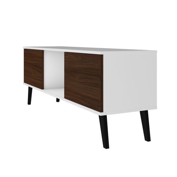 Doyers 53.15 TV Stand in White and Nut Brown