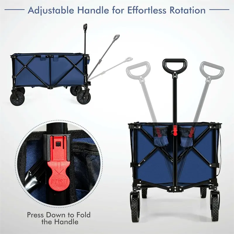 Outdoor Collapsible Utility Garden Wagon Cart Trolley Buggy