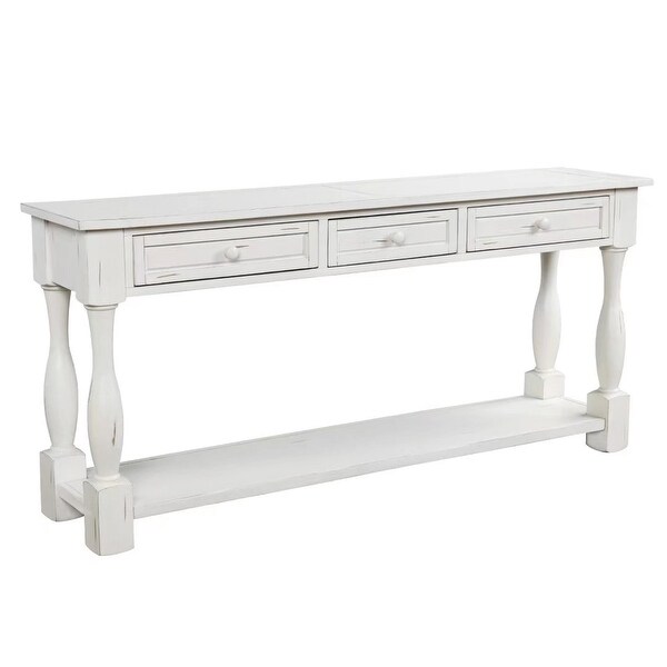 Console Table Long Sofa Table with 3 Drawers and Bottom Shelf