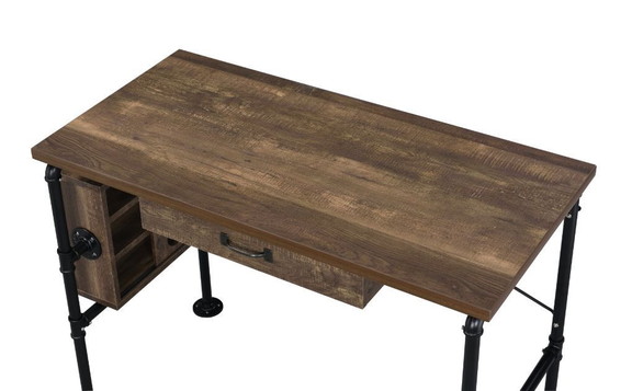 ACME Endang Writing Desk  Weathered Oak   Black Fi...