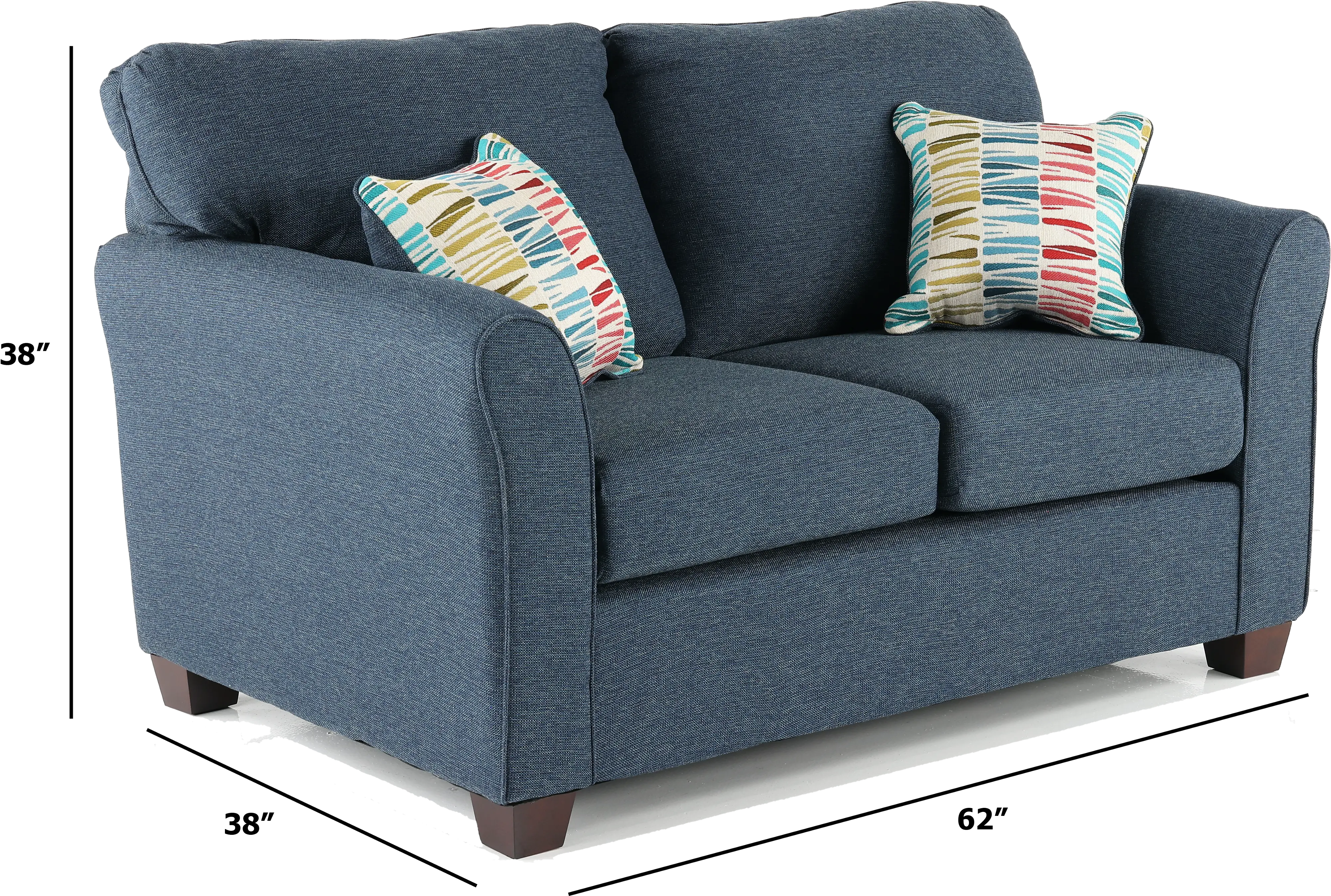 Wall St. Navy Blue Loveseat