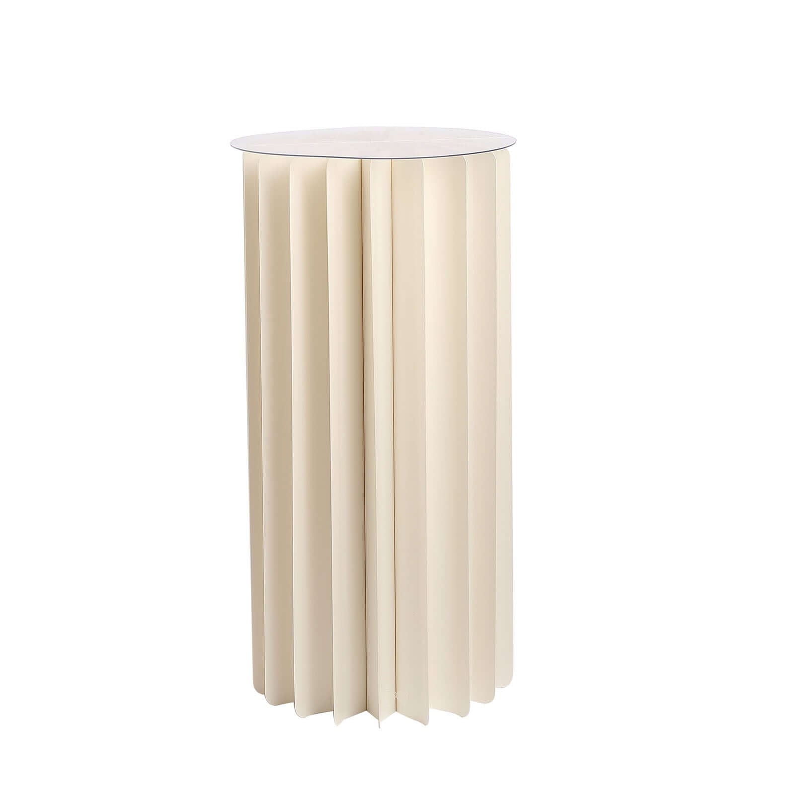 Ivory Cylinder Pillar Pedestal Stand, Display Column Stand With Top Plate 24