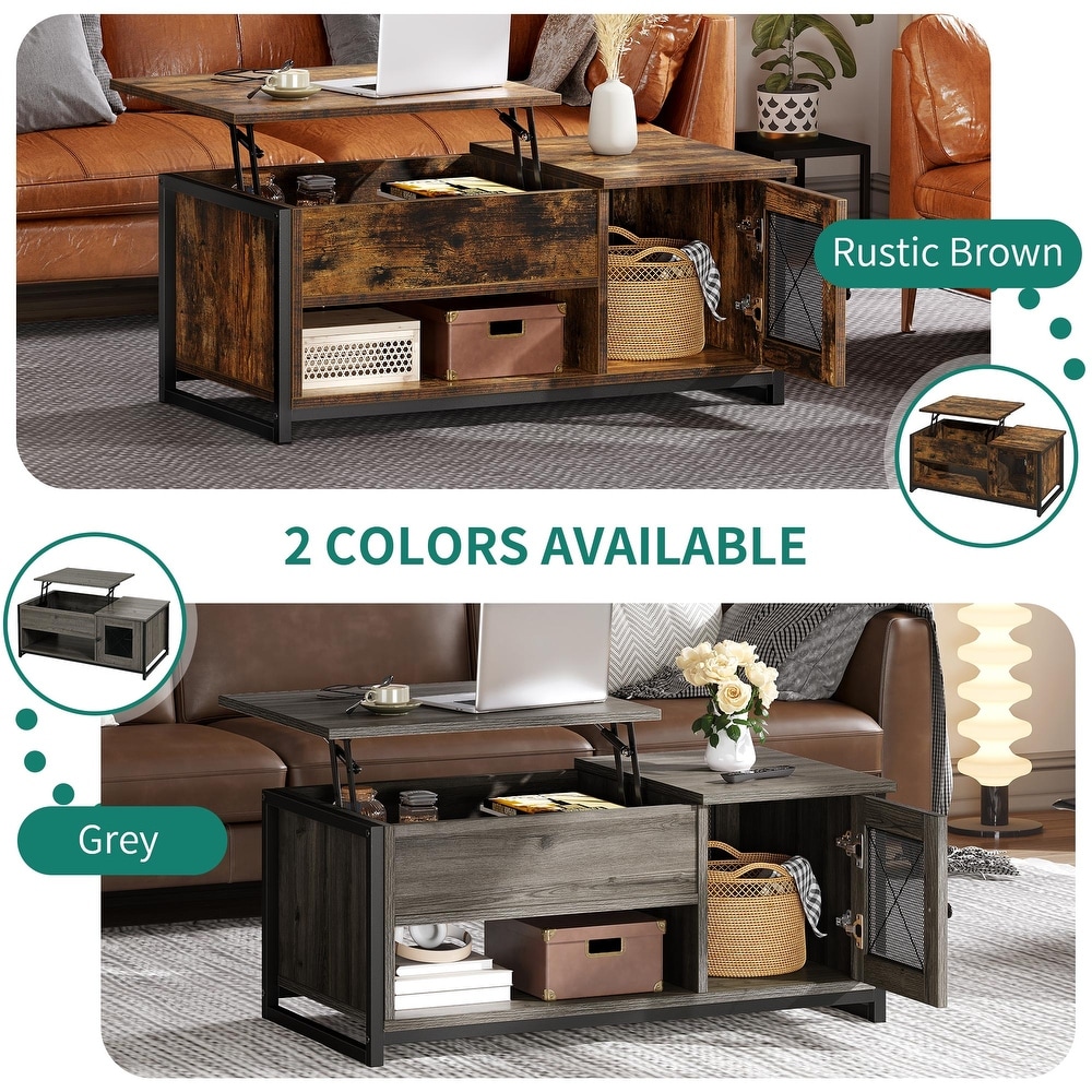 Moasis Lift Top Coffee Table for Living Room with Storage and Hidden Compartment