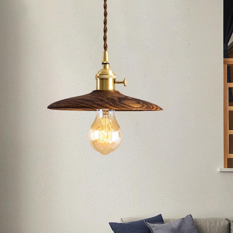 Walnut Conical Pendant Light