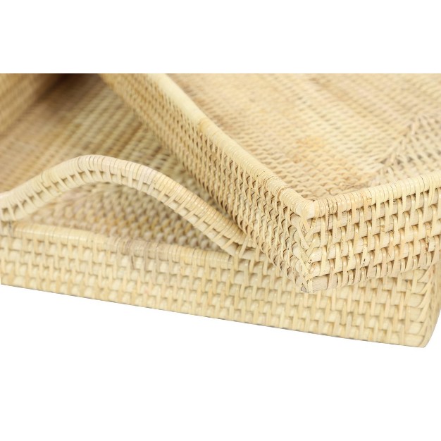 Set Of 2 Handwoven Bamboo Trays Olivia amp May