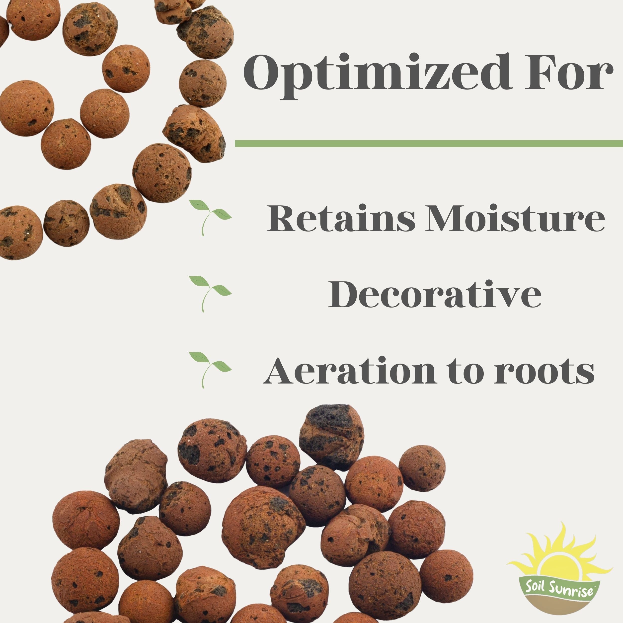 Expanded Hydroponic Clay Pebbles (2.5LB)， Horticultural Soil Amendment and Grow Media for Drainage， Gardening， and Aquaponics