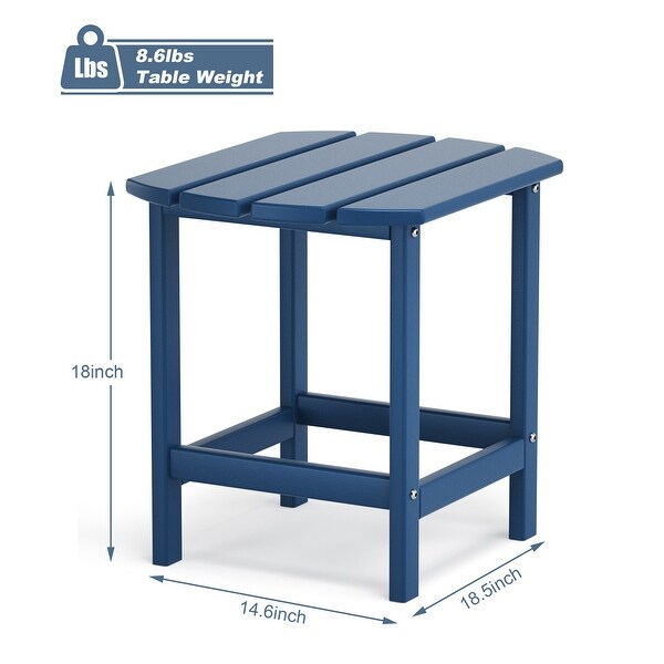 Adirondack Outdoor Side Table，HDPE Plastic End Tables for Patio，Backyard，Pool，Easy Maintenance Weather Resistant