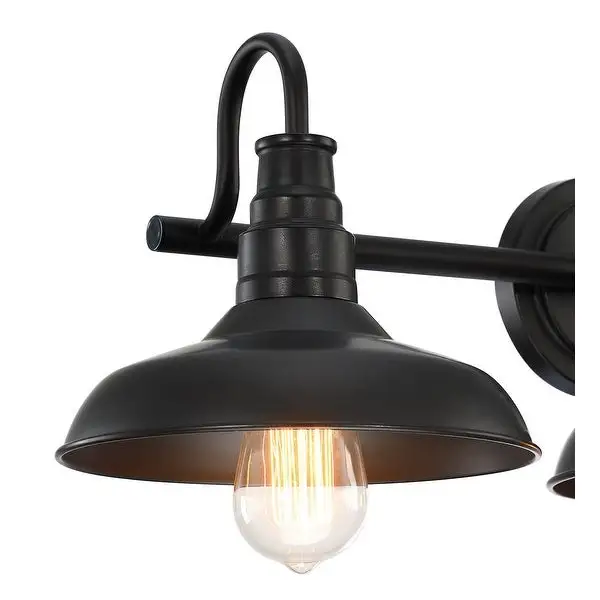 Black Finish Industrial 3-light Metal Vanity Light