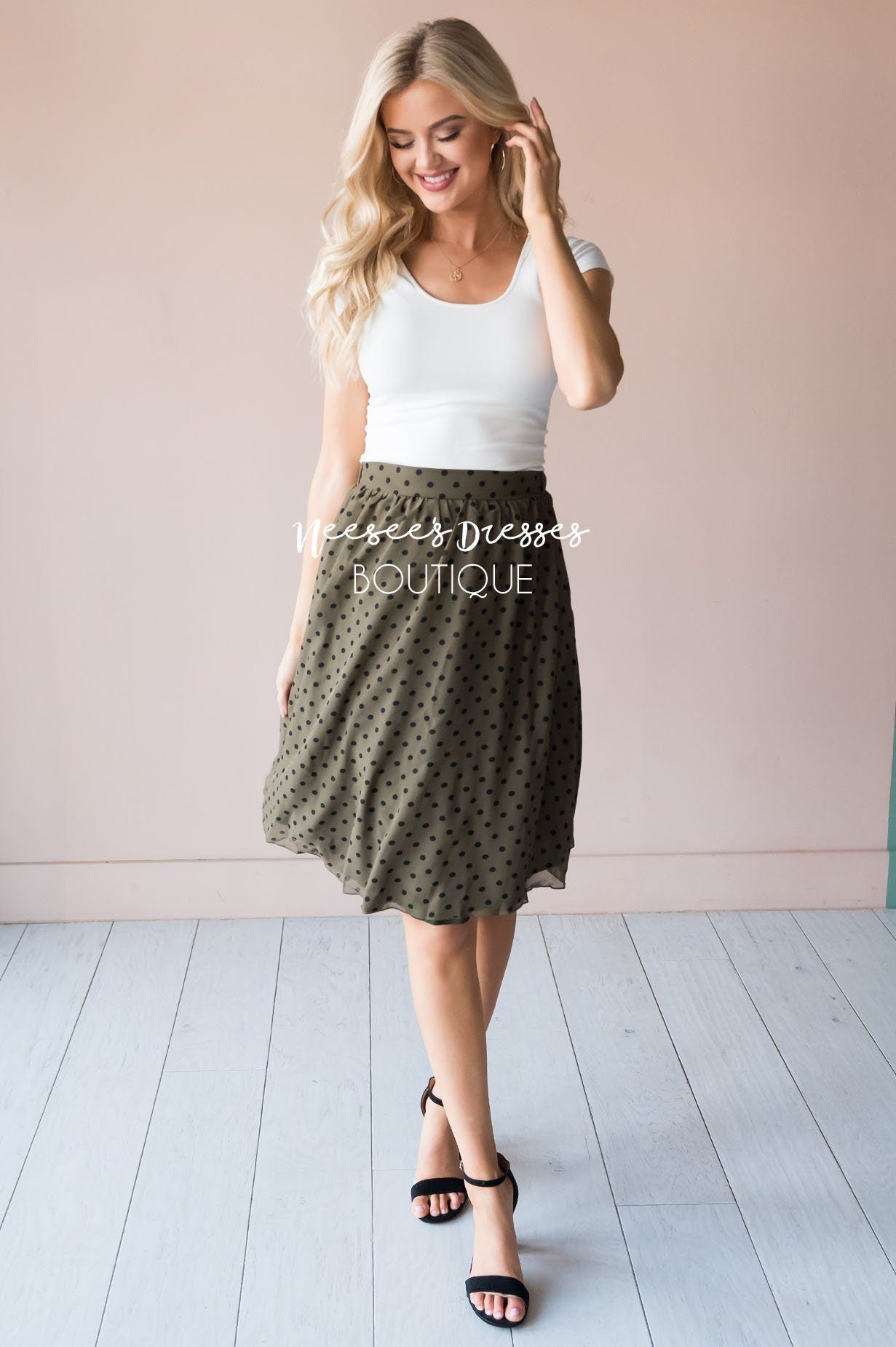 Pretty in Dots Modest Skirt