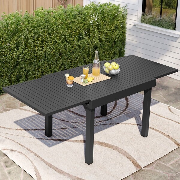 Pellebant Outdoor Aluminum Expandable Patio Dining Table