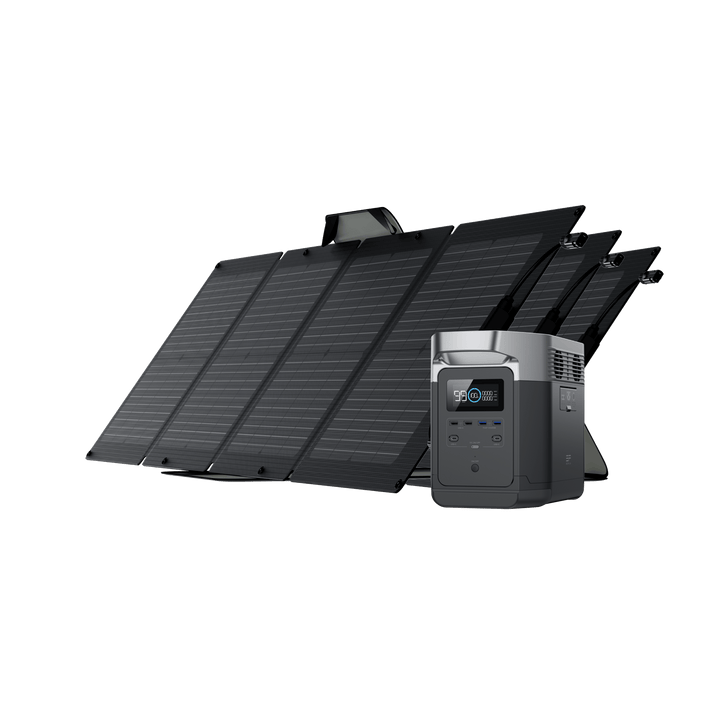 EcoFlow DELTA 1300 + 110W Portable Solar Panel - 6 x 1800W AC Outlets, Solar Generator for Outdoor Camping and Home Backup