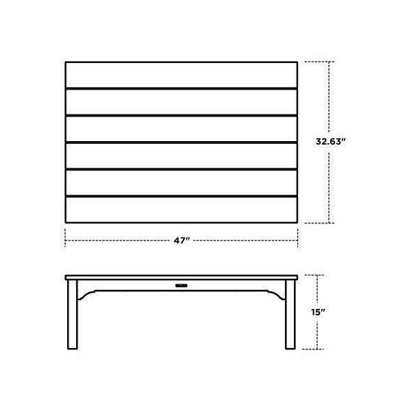 Polywood Outdoor Chinoiserie 47 x 32 Coffee Table