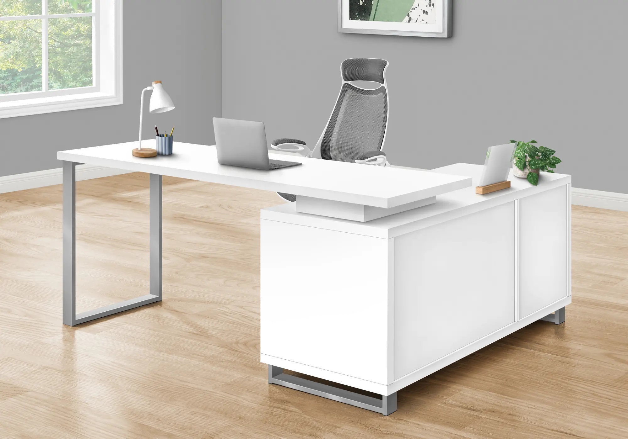 Monarch White 72 L Shaped Computer Desk