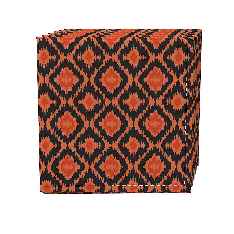 Napkin Set， 100% Polyester， Set of 4， 18x18， Ikat Halloween