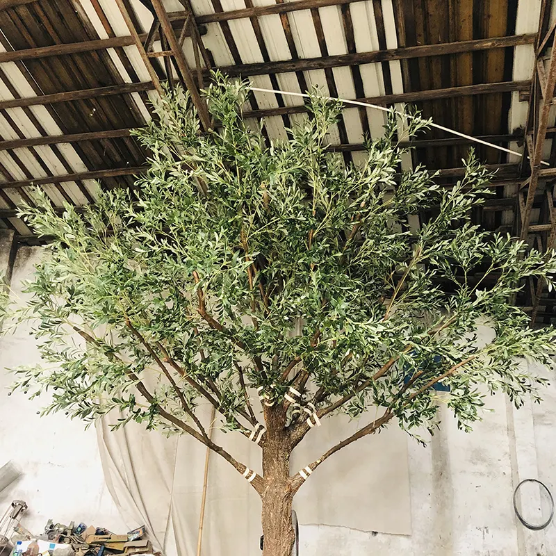 Garden supplies home decor artificial olive leaves wood tree artificial branch artificial olive tree