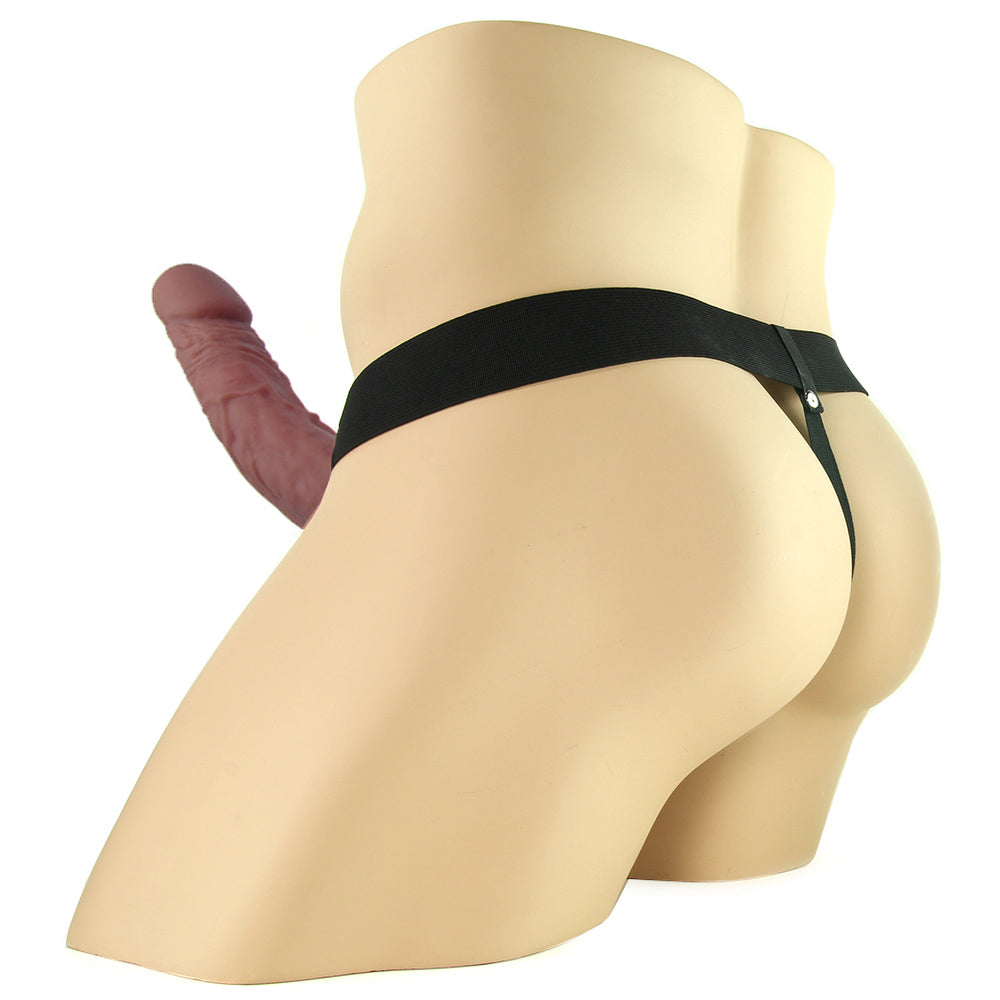 Fetish Fantasy Vibrating 9 Inch Hollow Strap-On in Brown