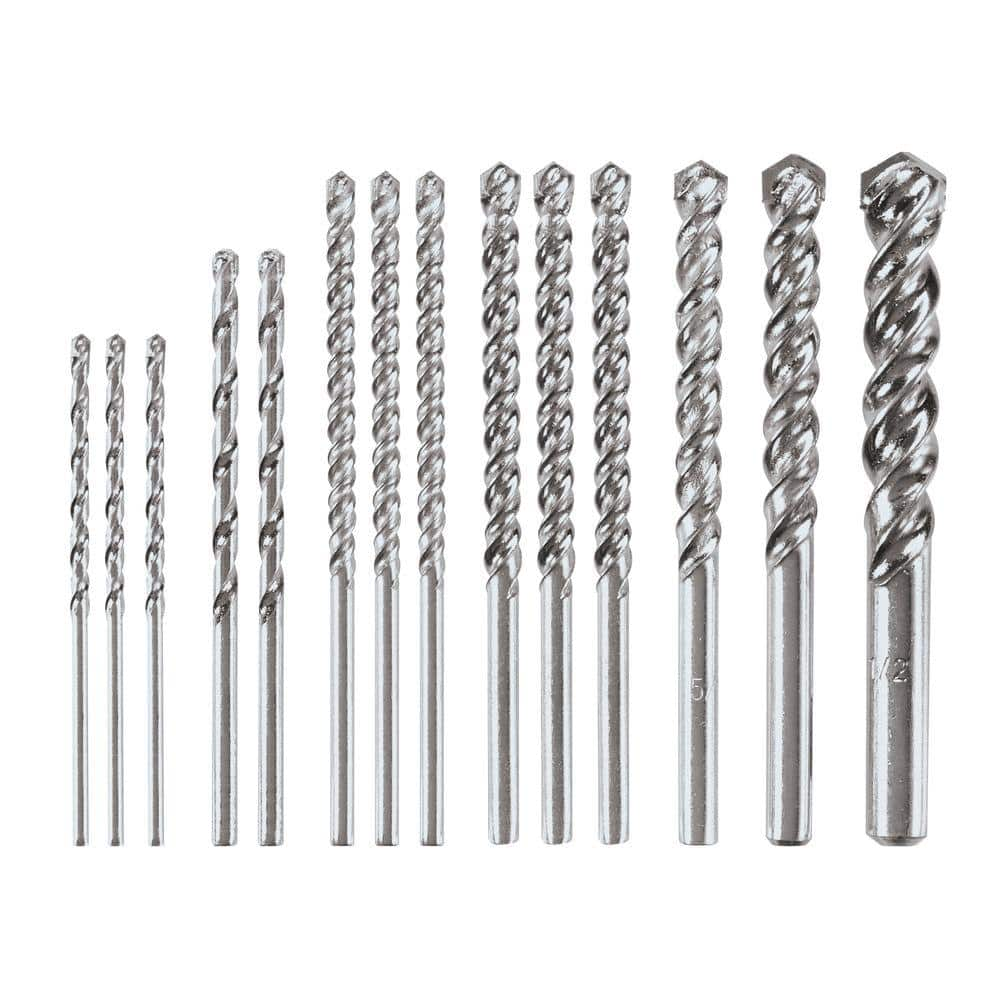 Bosch Fast Spiral Carbide-Tipped Masonry Rotary Drill Bit Set for Drilling in Brick and Block (14-Piece) BM5000