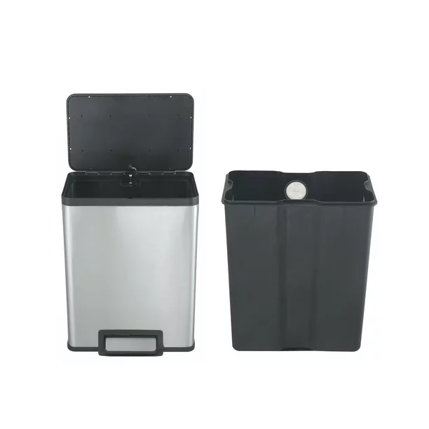 Better Homes and Gardens 10.5 gal Stainless Steel Rectangle Kitchen Garbage Can