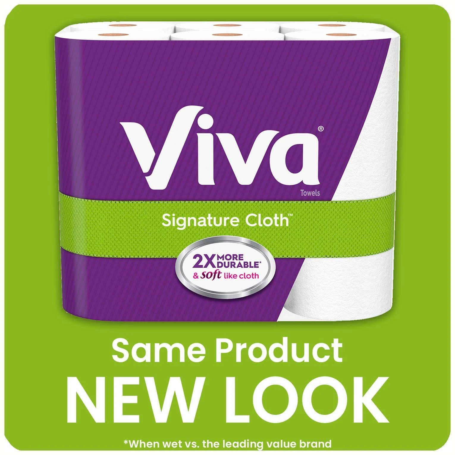 VIVA Signature Cloth Choose-A-Sheet Kitchen Paper Towels， 6 Rolls 1 Pack