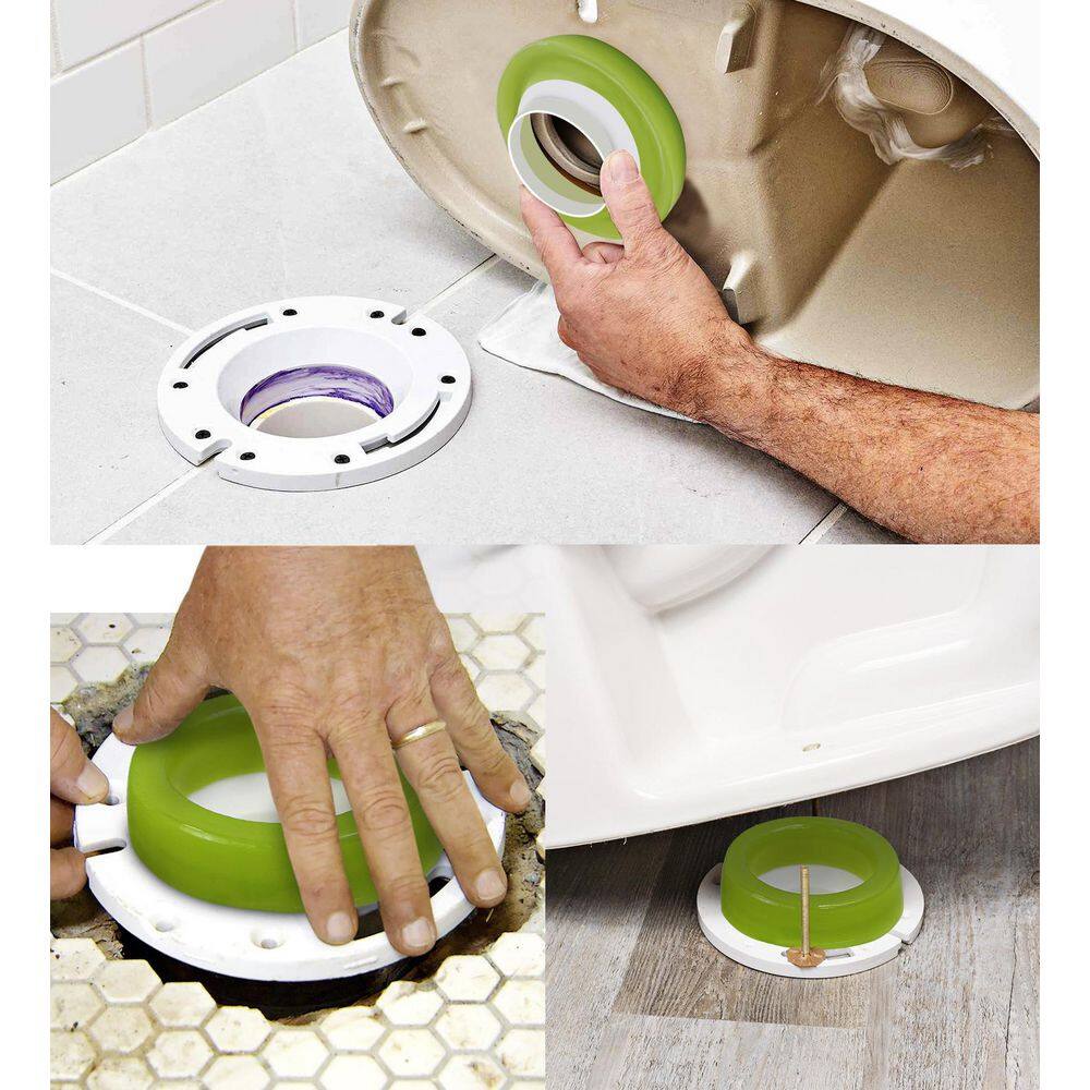 The Plumber's Choice Universal Fit for 3 in. and 4 in. Waste Lines Elastic Waxless Toilet Ring Seals Bowl 1007US