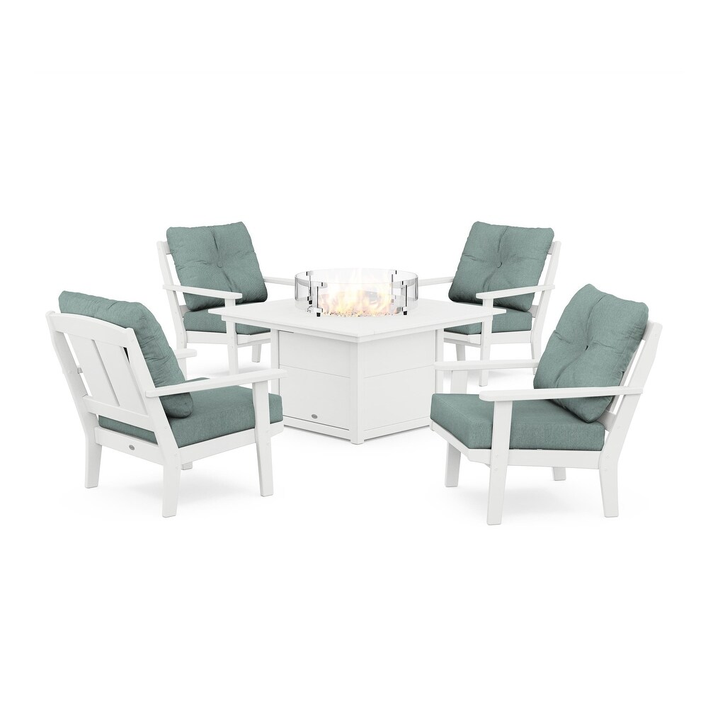 Mission 5 Piece Deep Seating Set with Fire Pit Table