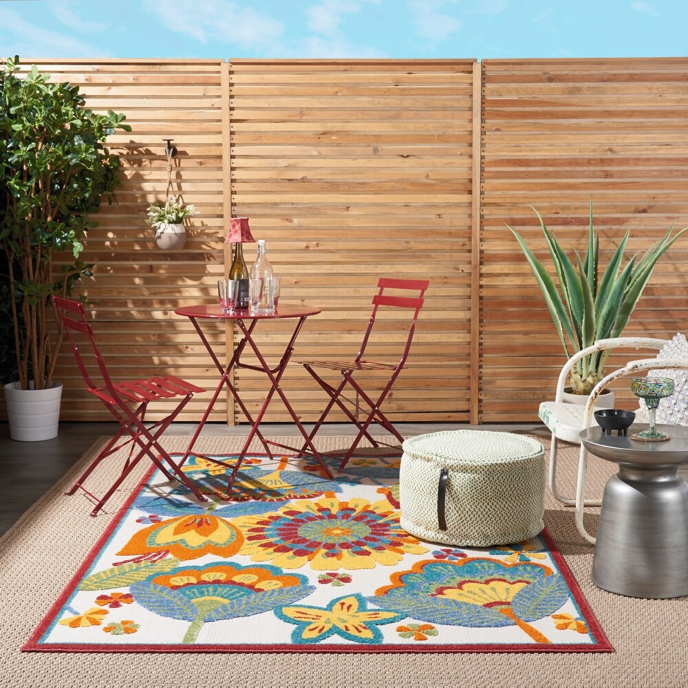 Nourison Aloha Scandinavian Floral Indoor/Outdoor Area Rug