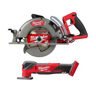 MW M18 FUEL 18V Lithium-Ion Cordless 7-14 in. Rear Handle Circular Saw with Oscillating Multi-Tool (Tool-Only) 2830-20-2836-20