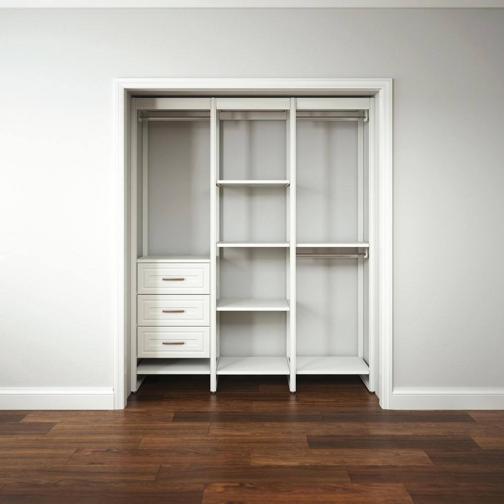 CLOSETS By LIBERTY 68.5 in. W White Adjustable Tower Wood Closet System with 3 Drawers and 11 Shelves HS56700-RW-06