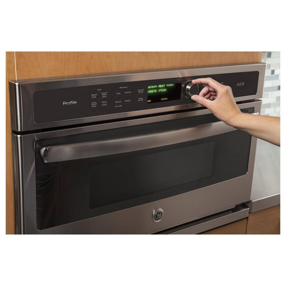 GE Profile Profile 30 in. Single Electric Wall Oven with Advantium Cooking in Stainless Steel PSB9120SFSS