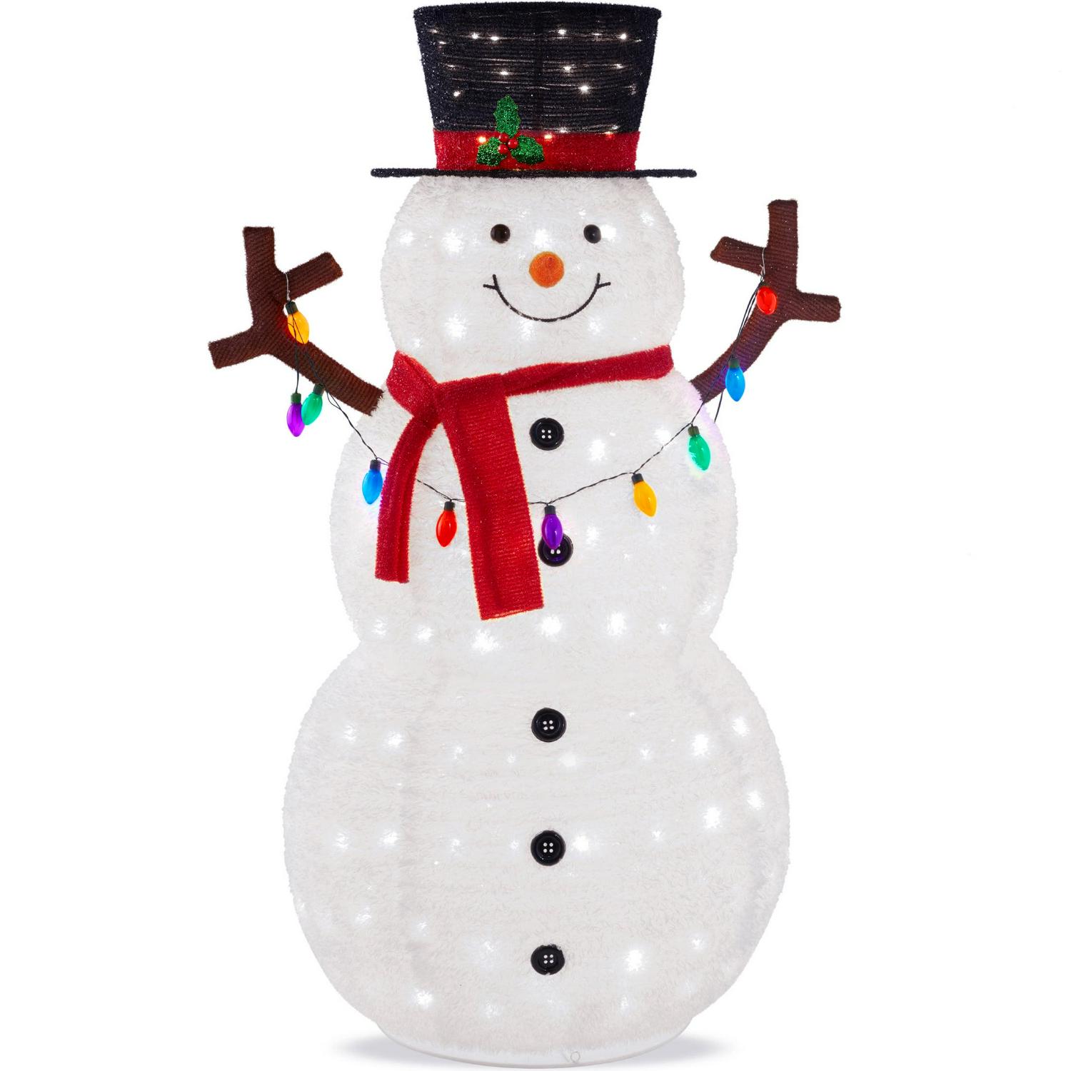 Best Choice Products 5ft Lighted PopUp Snowman Outdoor Christmas Holiday Decoration w