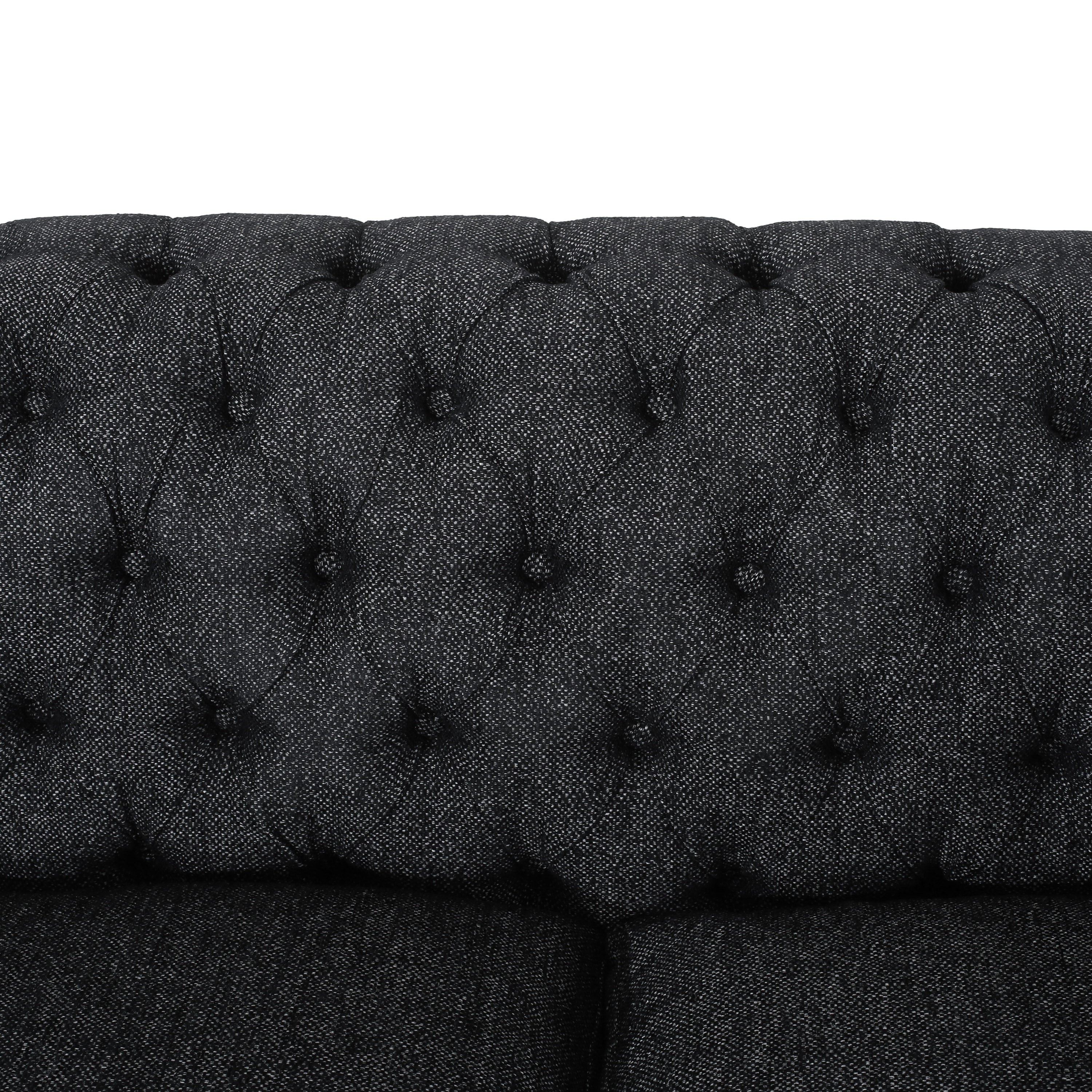 Nystrom Chesterfield Fabric Tufted 3 Seater Sofa