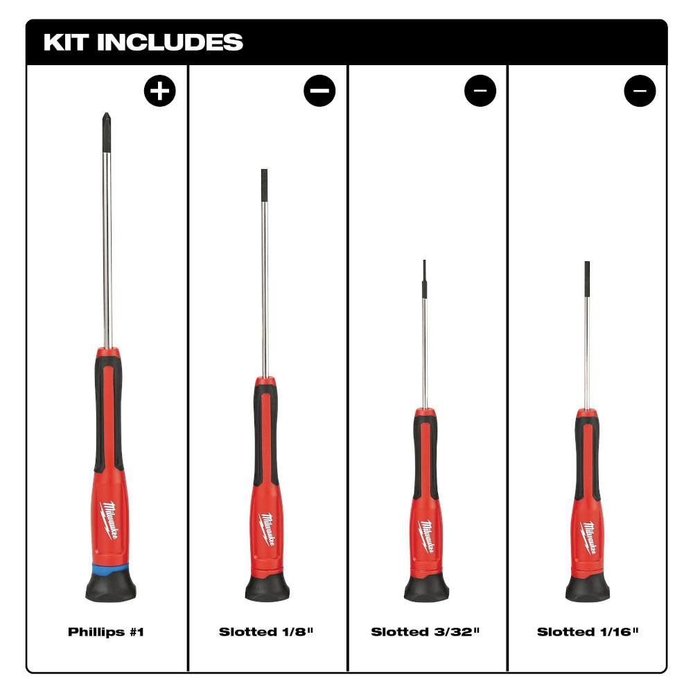 MW 4-Piece Precision Screwdriver Set 48-22-2604 from MW