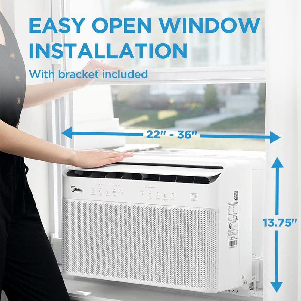 Midea 8000 BTU UShaped Inverter Window Air Conditioner WiFi 9X Quieter Over 35% Energy Savings ENERGY STAR MOST EFFICIENT