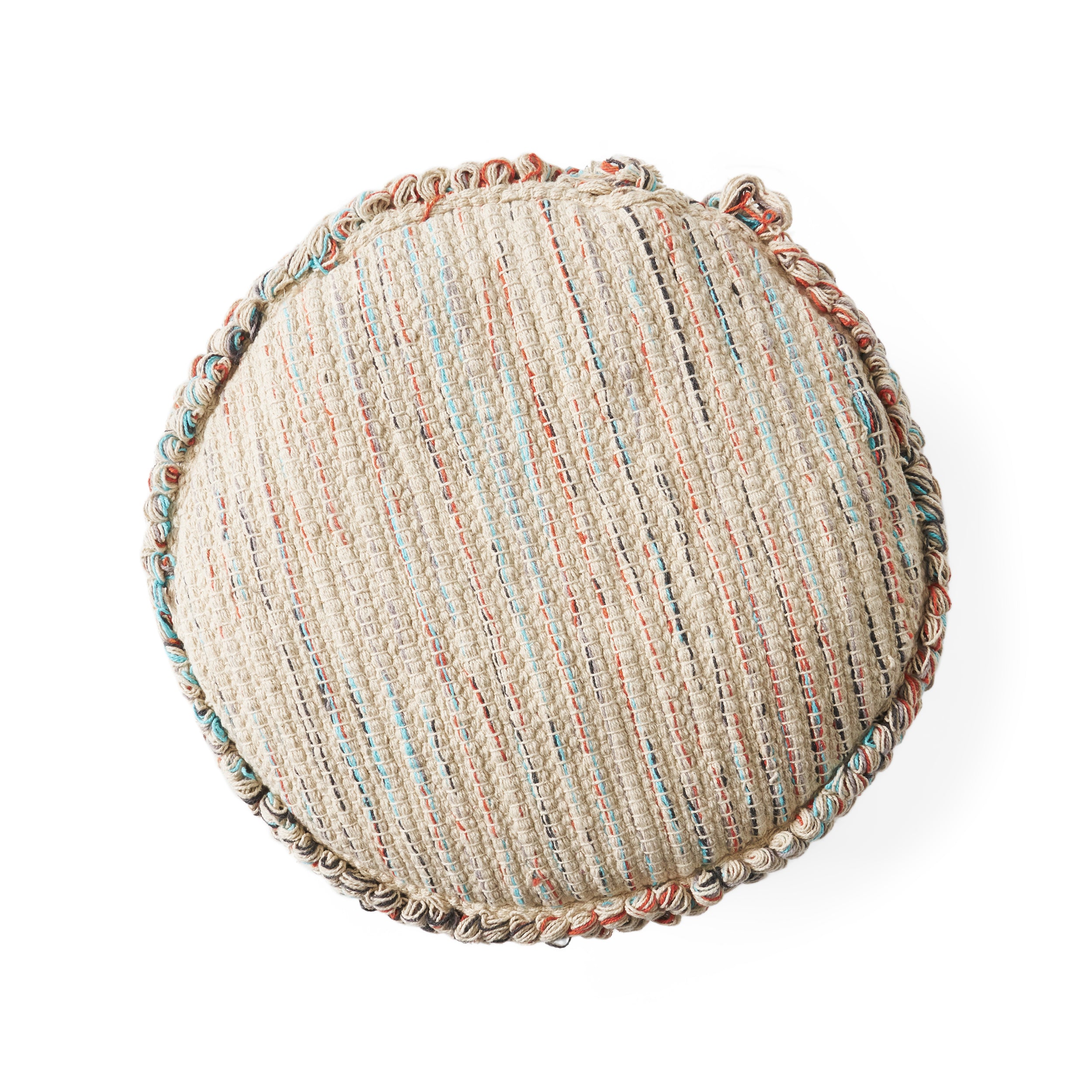 Mikai Boho Fabric Cylinder Pouf