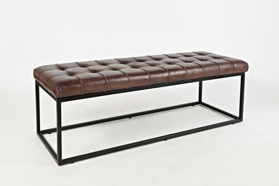 Global Archive Leather Ottoman  Dark Sienna   Contemporary   Footstools And Ottomans   by VirVentures  Houzz