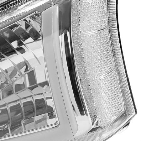 Kojem Front Headlight Lamp w/LED DRL for 2003-2007 Chevy Chevrolet Silverado Avalanche (Clear LensandBlack HousingandClear Reflector)