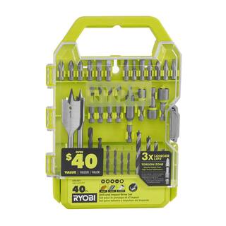 RYOBI ONE+ 18V Cordless 38 in. DrillDriver Kit with 1.5 Ah Battery Charger and Drill and Impact Drive Kit (40-Piece) PDD209K-A98401