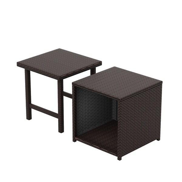 Polytrends Merrick Wicker Rattan Table (Set of 2)