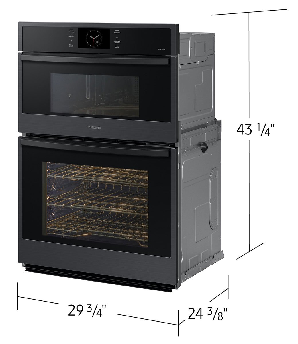  Bespoke 30-Inch Microwave Combination Oven With AI Pro Cooking Camera in Matte Black Steel