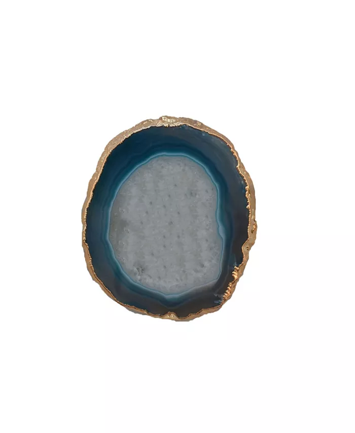 Nature's Decorations - Premium Gold-tone Trim Agate Coasters